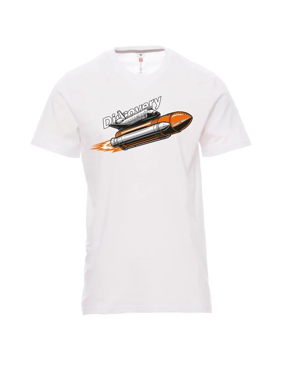 Maglia da uomo bianca Space Shuttle Discovery