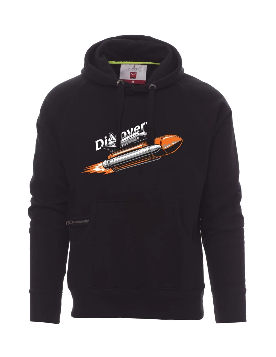 Felpa da uomo nera Space Shuttle Discovery