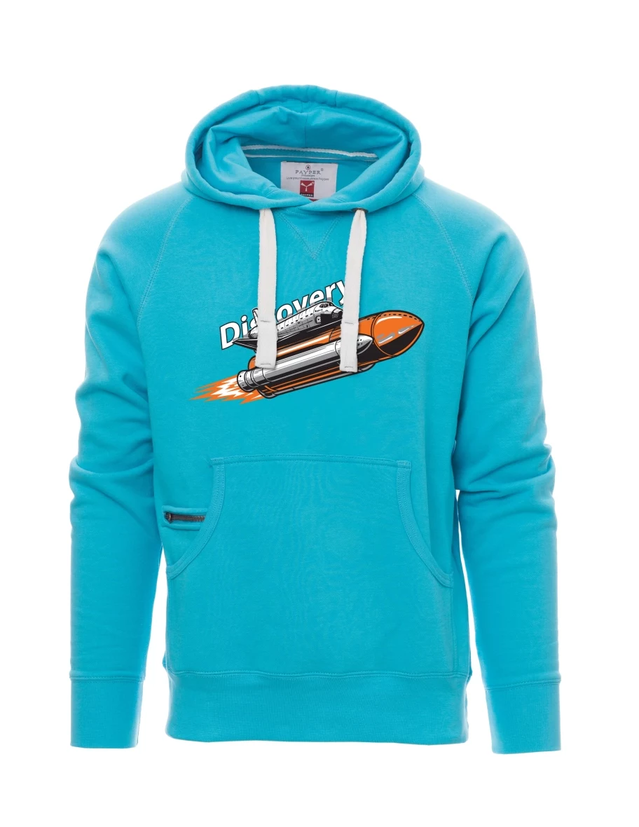 Felpa da uomo blu chiaro Space Shuttle Discovery