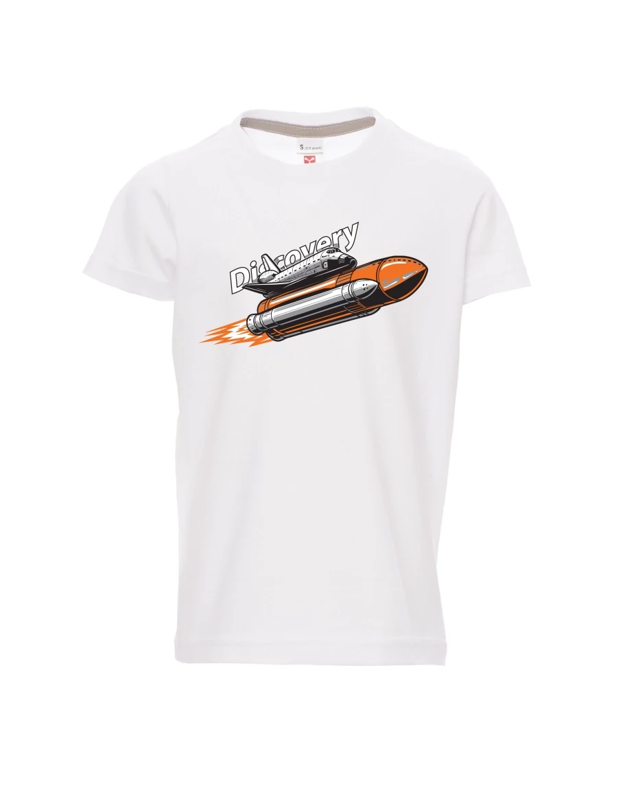 Maglia da bambino bianca Space Shuttle Discovery