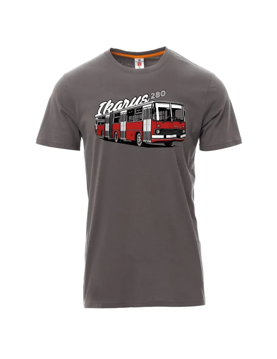 Maglia da uomo grigia Autobus Ikarus 280
