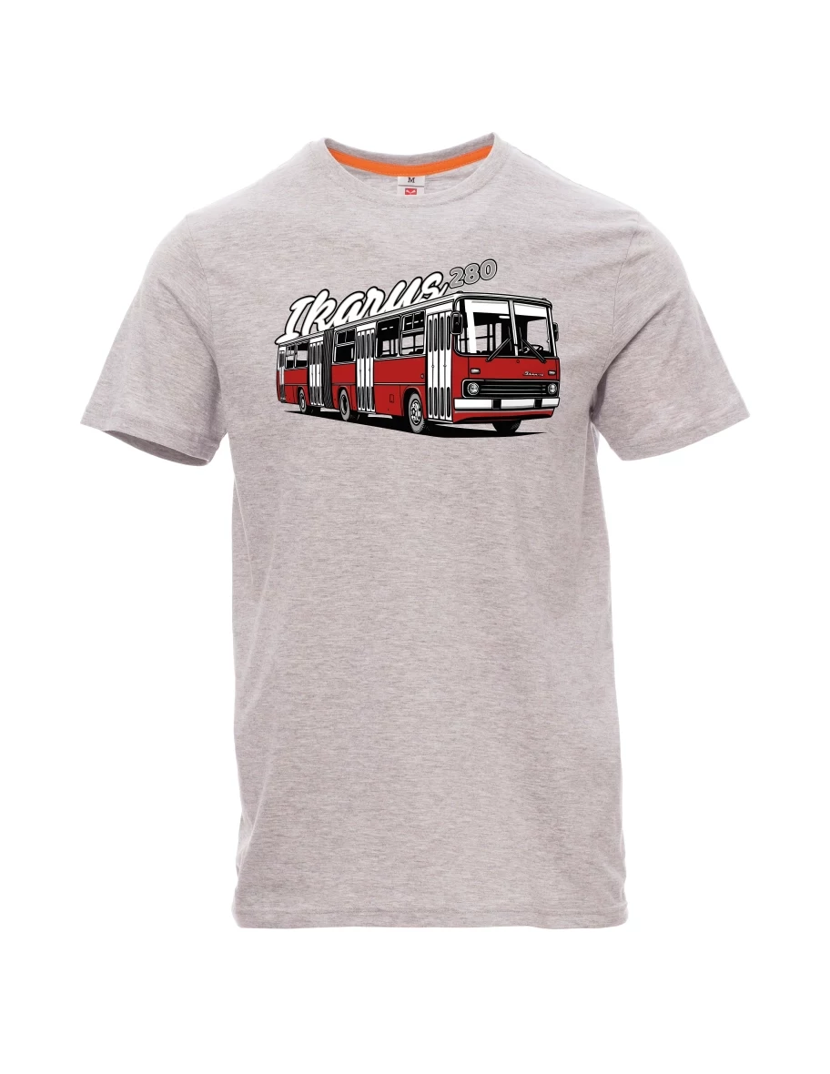 Maglia da uomo grigio melange Autobus Ikarus 280