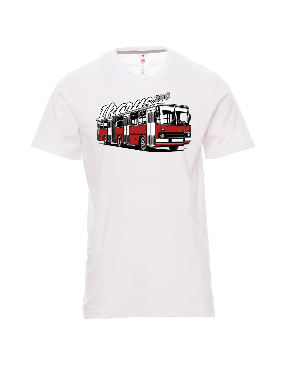 Maglia da uomo bianca Autobus Ikarus 280