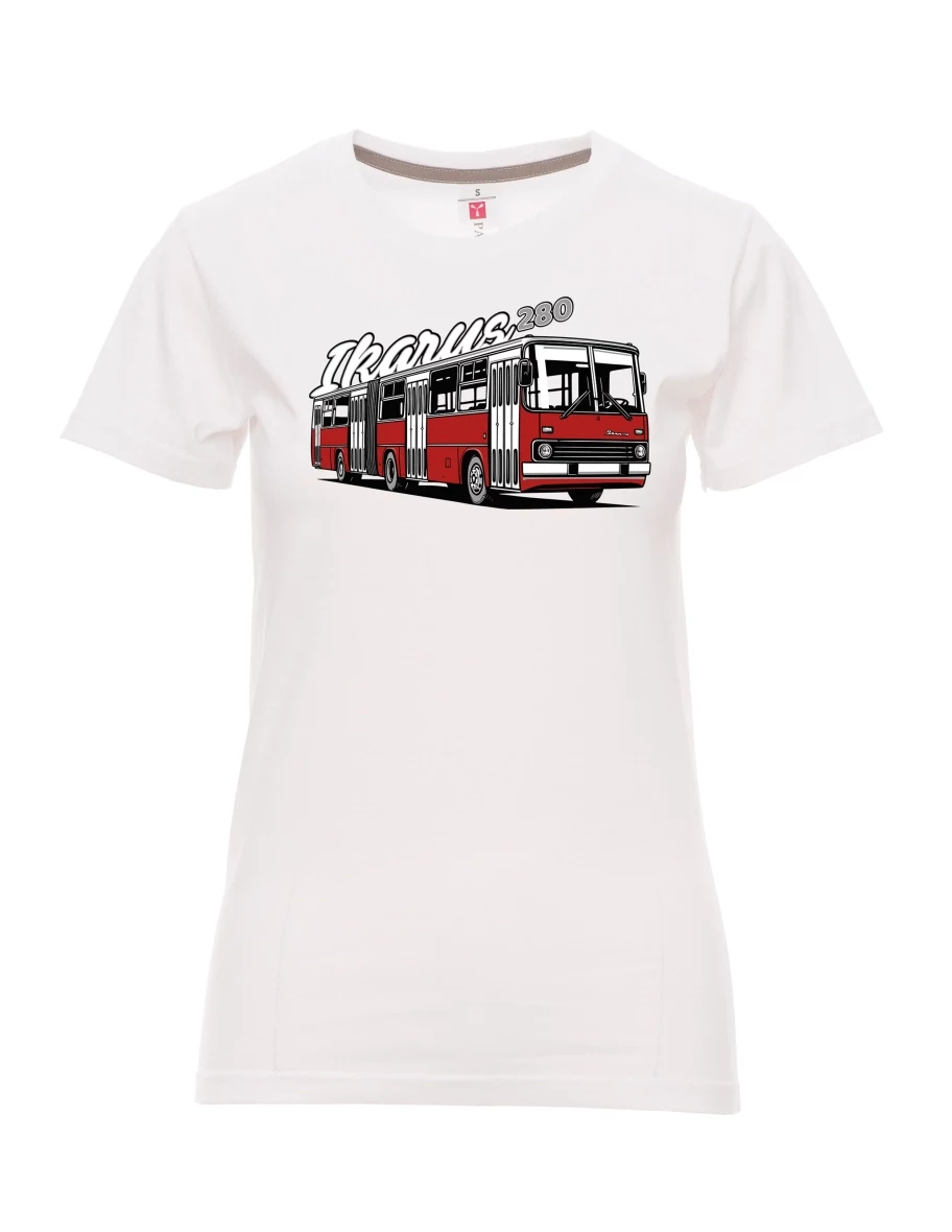 Maglia da donna bianca Autobus Ikarus 280