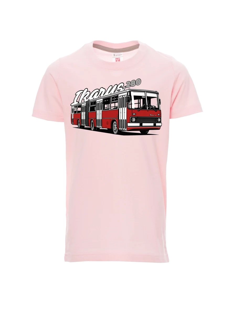 Maglia da bambino rosa chiaro Autobus Ikarus 280
