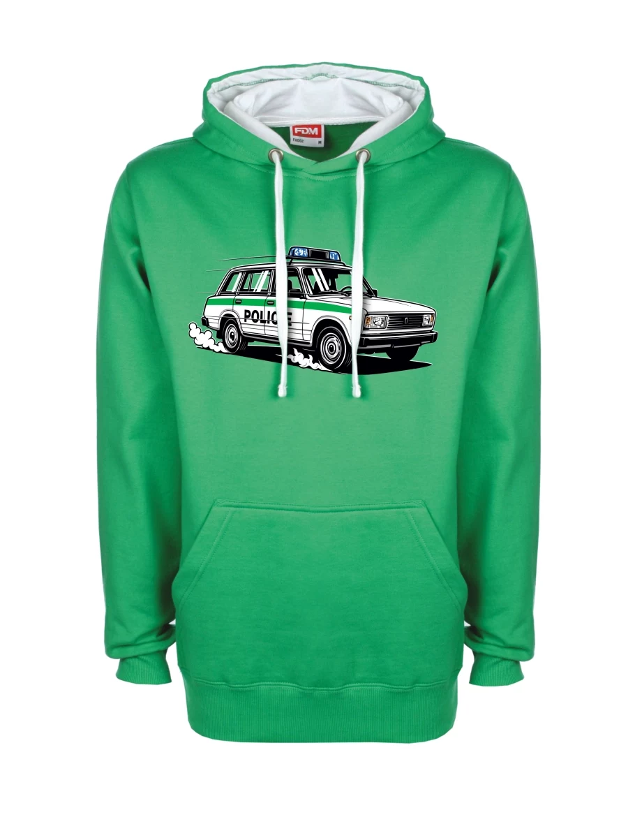 Felpa bianco-verde Automobile VAZ 2104 POLIZIA