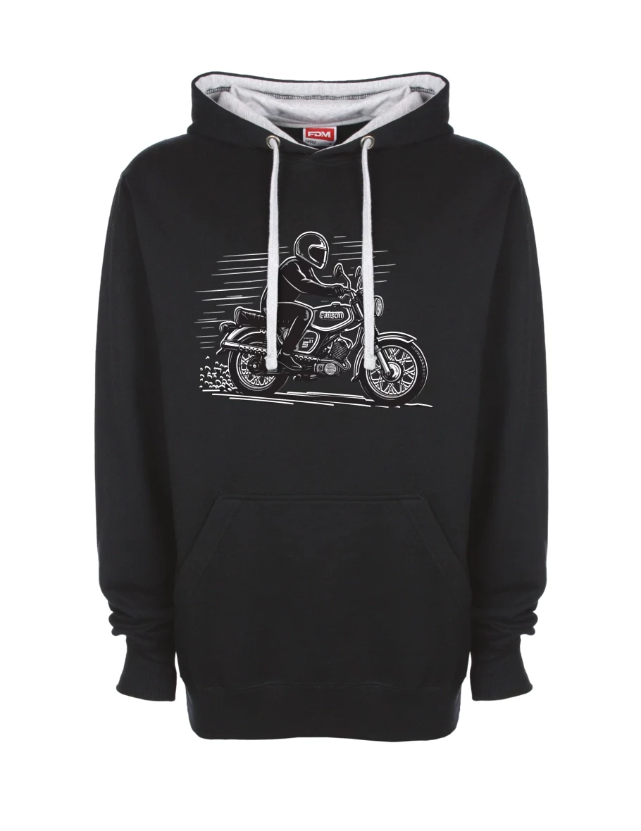 Felpa grigio-nera Moto Enduro S51