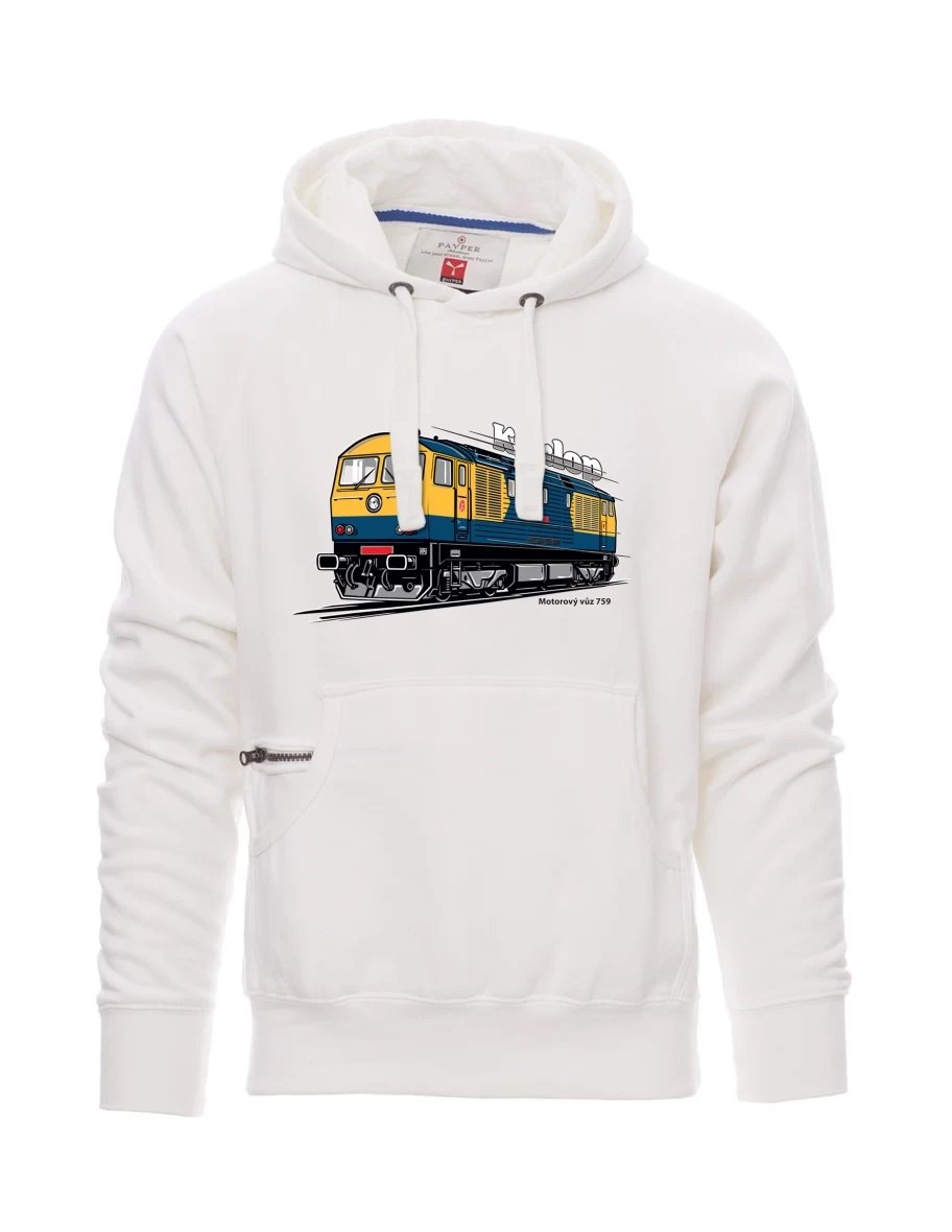 Felpa da uomo bianca Automotrice 759 “Kyklop”