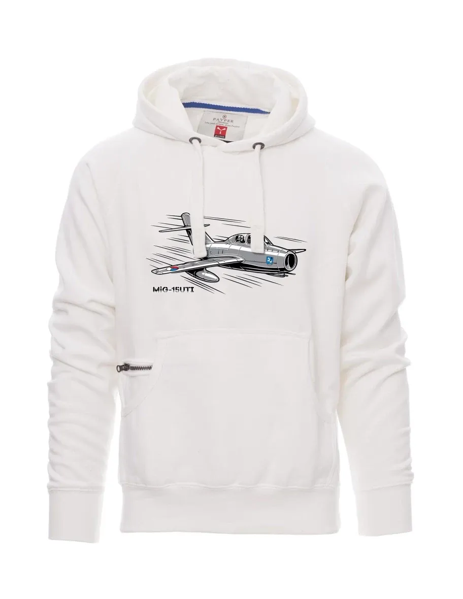 Felpa da uomo bianca Aereo MiG-15UTI