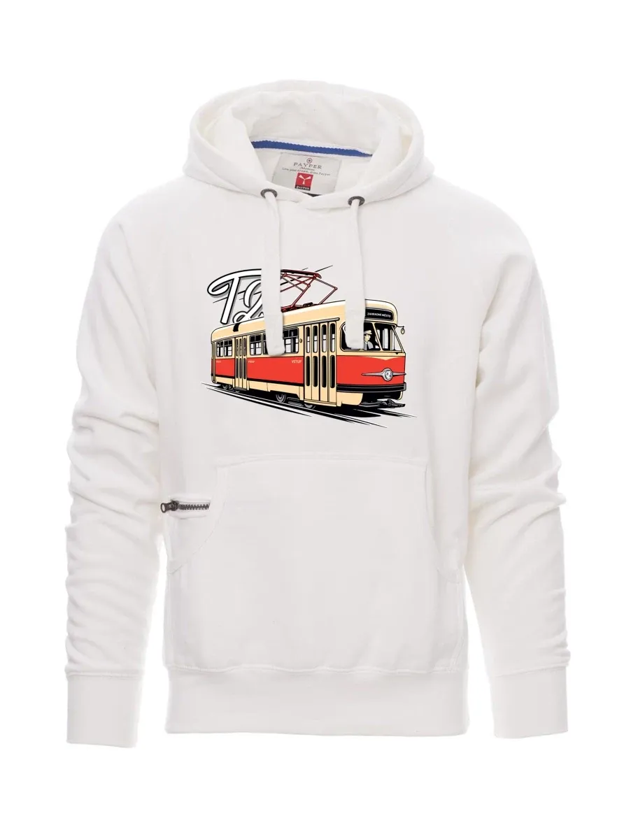 Felpa da uomo bianca Tram T2