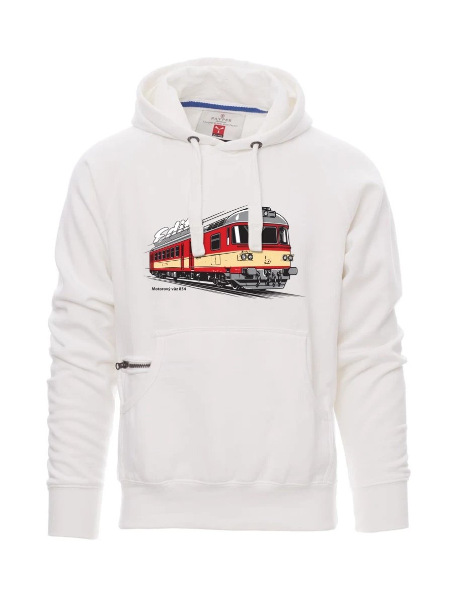 Felpa da uomo bianca Automotrice 854