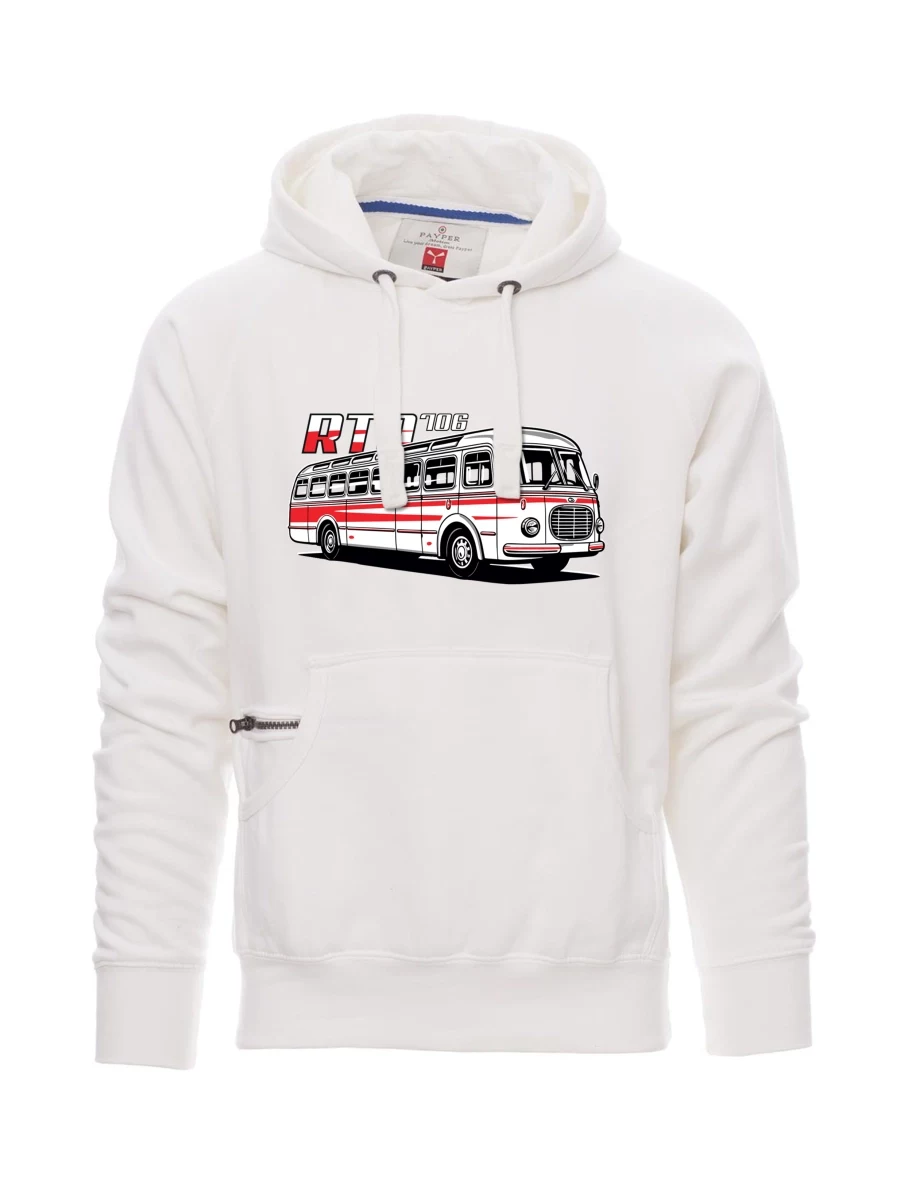 Felpa da uomo bianca Autobus RTO 706
