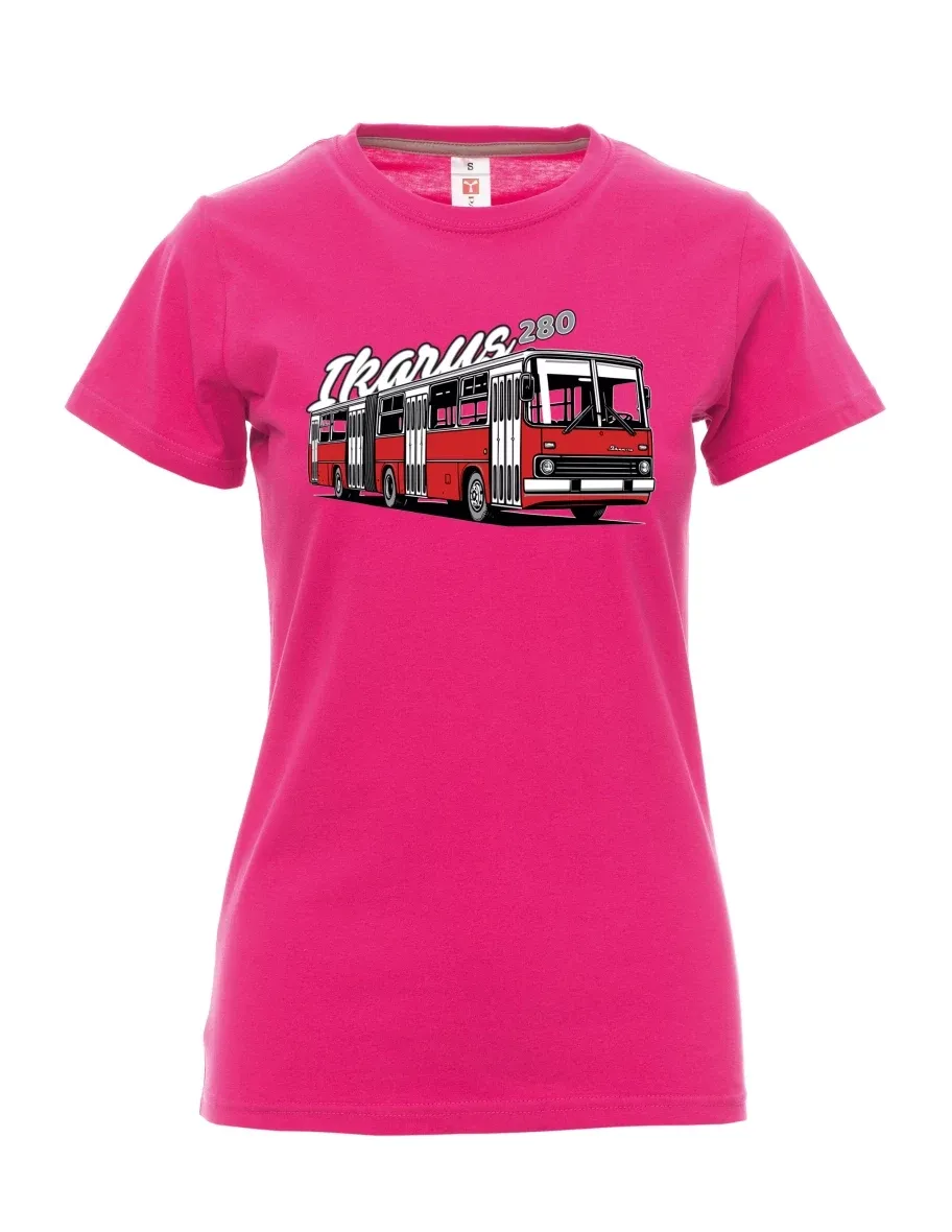 Maglia da donna rosa Autobus Ikarus 280