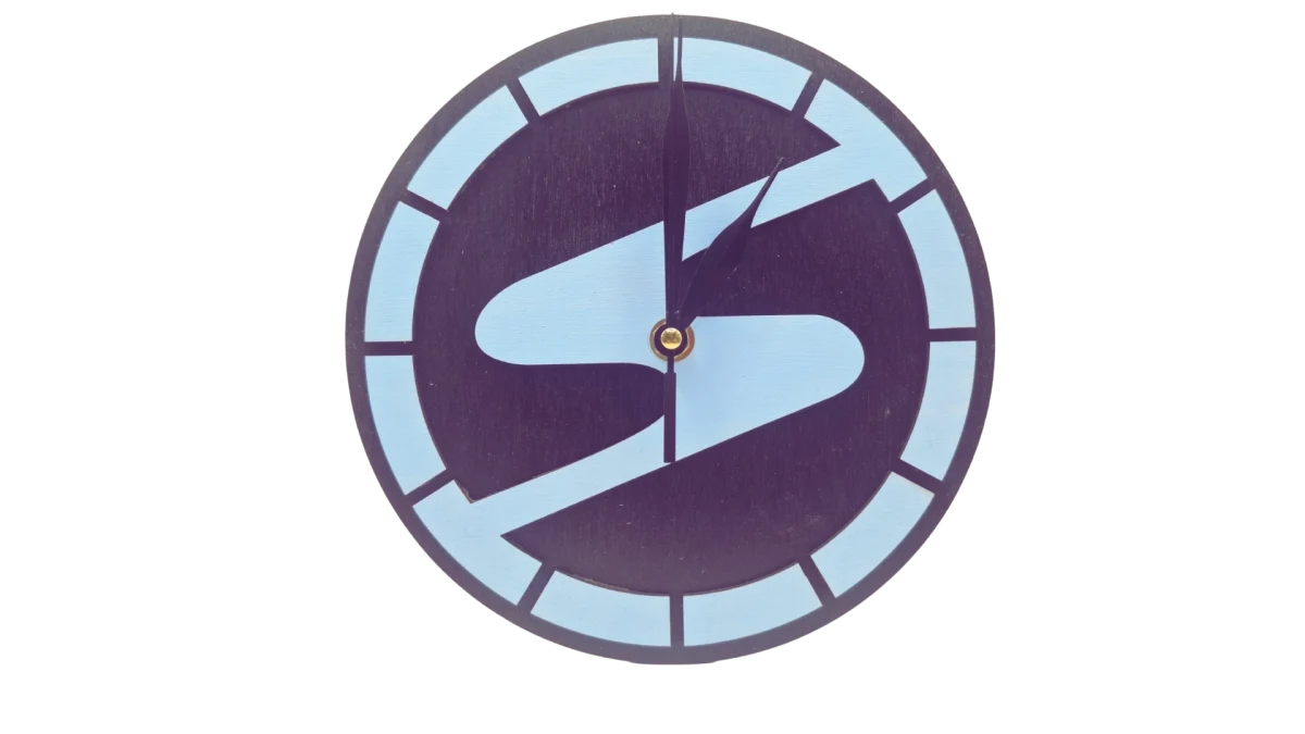 Orologio in legno Trabi nero / Kristallblau