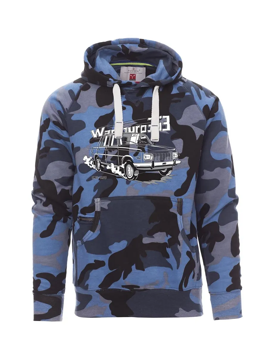 Felpa da uomo camuffare blu  Wartburg 353