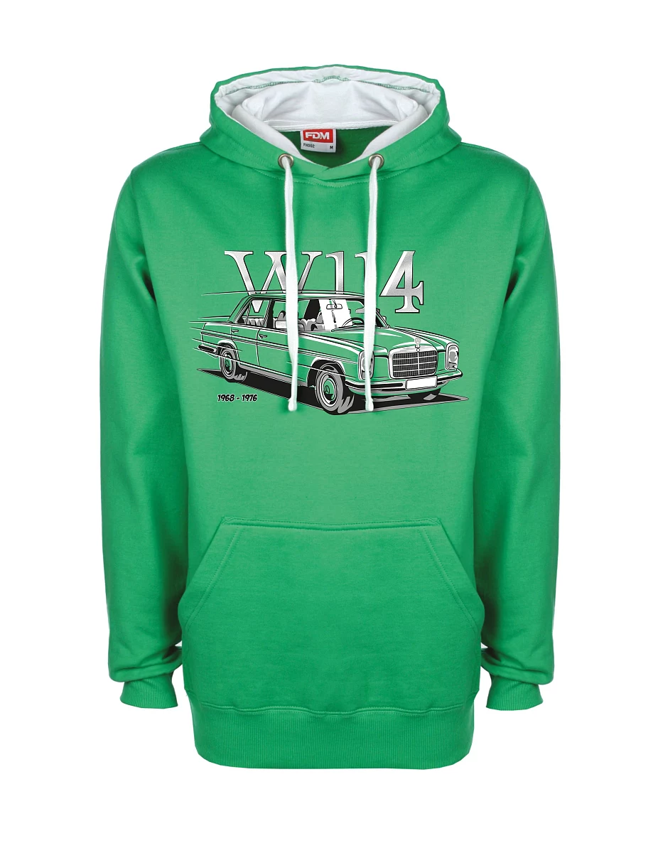 Felpa bianco-verde W114
